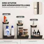 Küchenregal, höhenverstellbares Regal mit 2 Körben, Kaffeebar-Schrank 40 x 30 x 33,5-42 cm