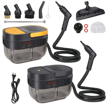 Pulitore a Vapore Portatile ad Alta Pressione 2500W, Vapore Regolabile a 3 Livelli 105 ℃ Macchina per Pulizie Portatile con Accessori Multipli, Serbatoio da 1600ML per Pulizia Profonda di Cucina, Bagno, Auto e Finestre