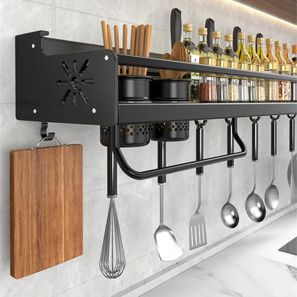 Mensola organizer da cucina, portapipe da parete, portacoltelli da cucina, condimenti da parete, bacchette, cucchiaio, paletta per riporre gli utensili