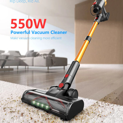 RIPRID V18 Aspirapolvere portatile senza fili 550W Alta potenza 45KPA Forte aspirazione 45000PA Kit di pulizia efficiente combinato multi-testa