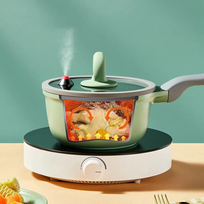 COOKER KING Pentola per il latte Padella antiaderente Micro pressione Rivestimento in pietra medica Pentola per alimenti per bambini Latte caldo Tagliatelle istantanee Pan Mini Pentola