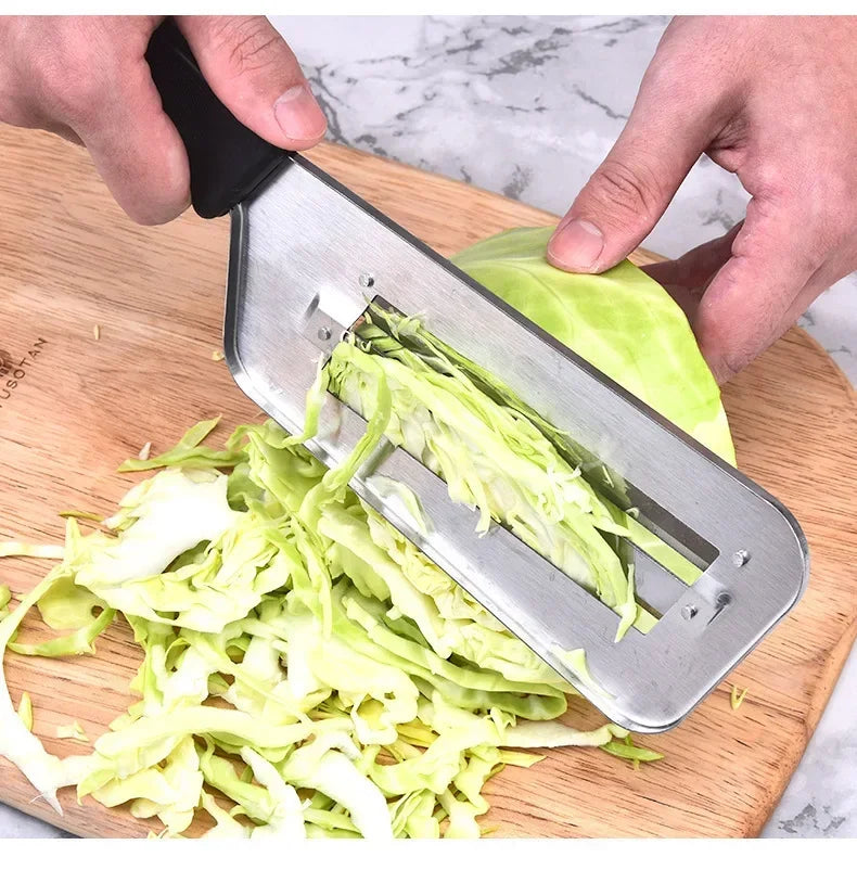 Affettatrice per Verdure in Acciaio Inox, Utensile Multifunzione per Tagliare e Sminuzzare Cavolo, Lattuga, Carote e Cipolle per Preparazione in Cucina