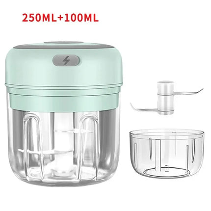 250/100ML Mini Tritatutto Elettrico da Cucina USB, Tritacarne Portatile, Tritaverdure per Uso Domestico in Cucina