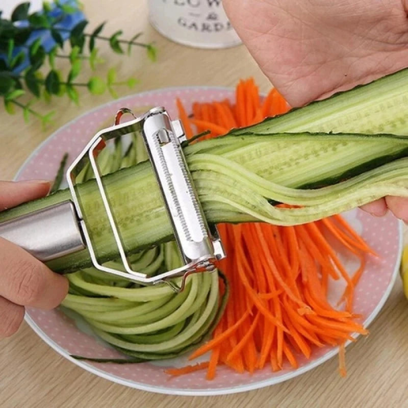 Multifunktionaler Kartoffelschäler aus Edelstahl für Küche, Obst, Gemüse, Kartoffeln, Karotten, Gurken, Julienne-Reibe, langlebiger Gemüsehobel