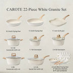 Set di 3-7 pentole e padelle Set di pentole antiaderenti Pentole a induzione in granito bianco Set da cucina antiaderente con padelle e casseruola
