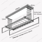 Home Balcone Elettrico Telecomando Sollevamento Stendibiancheria Lega di alluminio Illuminazione Asciugatura Stendibiancheria pieghevole