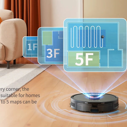 Laresar L20 Robot Vacuum Cleaner with 5000Pa Suction, LDS Navigation, Auto-Empty Station, Smart APP Control for Floors and Carpets