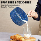 HLAFRG 3 pz/set Pentola Premium Durevole Rivestimento in Granito Pentola per Zuppa Pentola per Latte Domestico con Coperchio in Vetro per Fornello a Induzione Utensili da Cucina