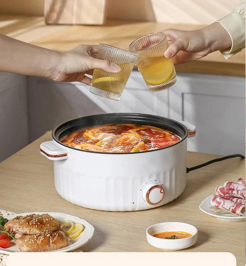 Tragbarer Multifunktions-Elektroherd Zweischichtiger Hot Pot für den Haushalt Antihaftbeschichteter Mini-Kochtopf für Küche und Haushaltsgeräte
