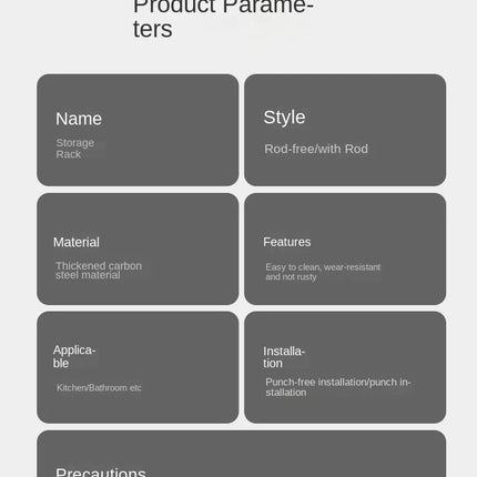 Scaffale contenitore multifunzionale da cucina di lusso leggero, portaspezie da parete senza foratura, mensola da parete in acciaio inossidabile