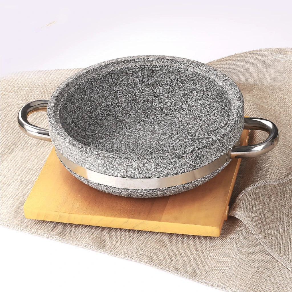Grande Formato Riscaldamento Diretto Zuppa di Granito Pentola Moor Pietra Sizzling Pentola Calda Cottura Wok Cottura del Riso Cottura Cibo Servire Pentola di Pietra
