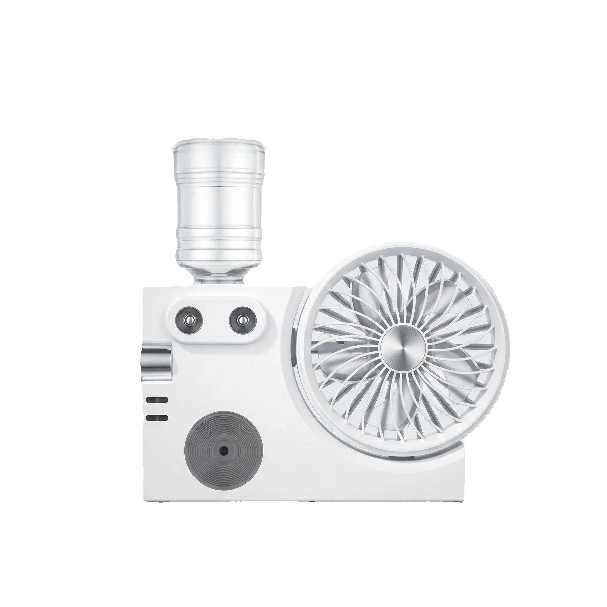 MULIN Ventilatore da Tavolo con Nebulizzazione Doppia - Raffreddamento ad Acqua 3 in 1, Batteria 1200mAh Ricaricabile USB, 3 Velocità, Silenzioso, Ideale per Scrivania, Ufficio e Casa - Modello MU-TFS268