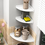 Accessori da Cucina: Porta Spezie Triangolare Multistrato da Parete Senza Foratura, Contenitore Multifunzionale Salvaspazio
