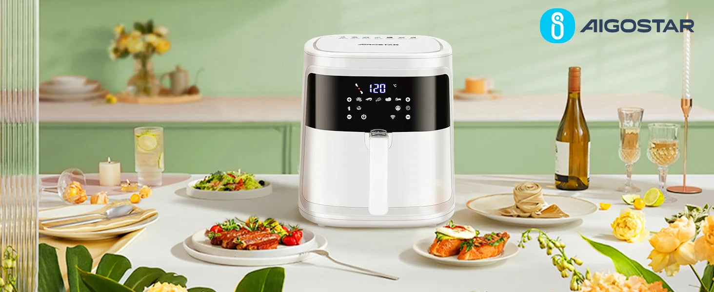 Aigostar White Cube 7L 1900W Friggitrice ad Aria Intelligente con Controllo App e WiFi