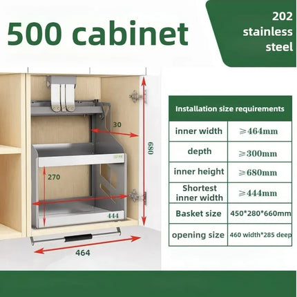 Space-Saving Pull-Down Shelf, Wall-Mounted Retractable Cabinet, Organizer Shelf, Kitchen Spice Racks, Multifunctional Kitchen Furniture