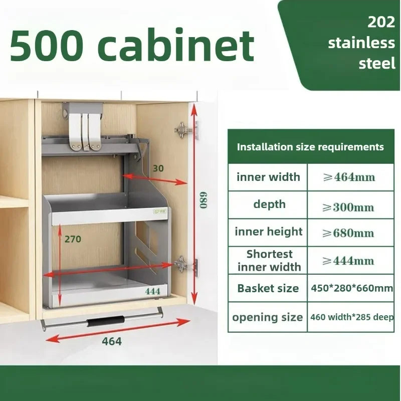 Scaffale Sollevabile Salvaspazio, Armadietto a Muro Estraibile, Scaffale Organizzatore, Scaffali Porta Spezie da Cucina, Mobili Multifunzionali per Cucina