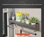 Scaffale da Cucina Color Canna di Fucile - Organizzatore Multifunzionale in Alluminio Senza Foratura per Spezie e Coltelli