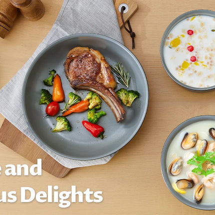Bezia Induction Cookware Healthy Ceramic Coating, Nonstick Pots and Pans Set 13 PCS with Detachable Handles