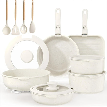 21 Piece Kitchen Utensil Set, Non-Stick Pots and Pans
