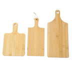 Holzschneidebretter mit Griff, Küchenschneidebretter aus Bambus für Pizza, Brot, Käse, Wurst und Gemüse