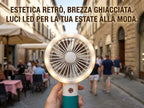 Retro Mini-Handventilator, wiederaufladbar über USB, 3 Windgeschwindigkeiten, batteriebetrieben, Tischventilator, geeignet für Zuhause, Büro, Schlafzimmer, Reisen und Outdoor.