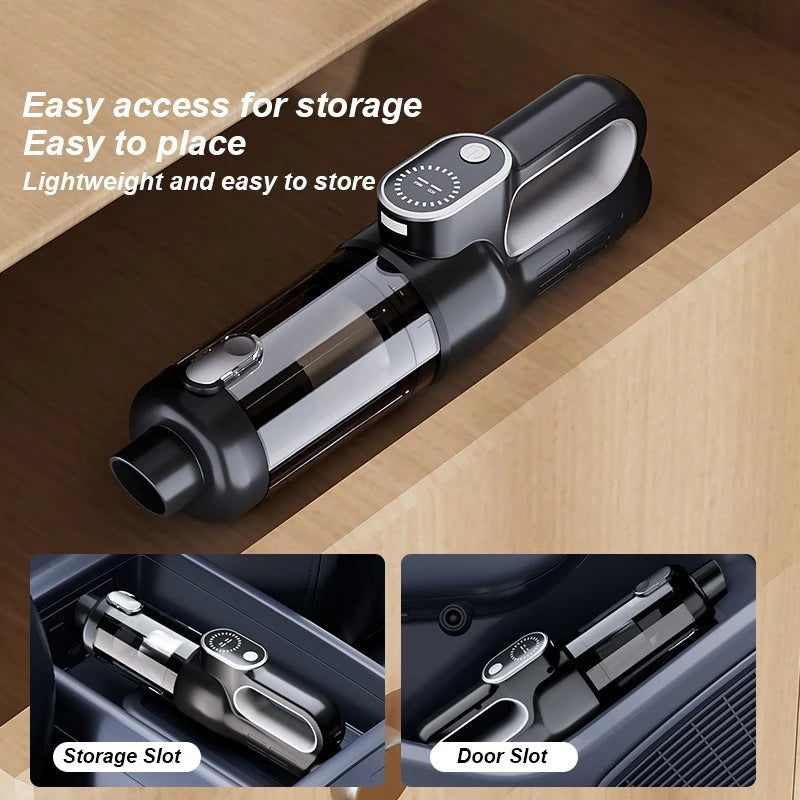 Brushless Cordless Handheld Vacuum Cleaner, High Suction, for Home and Car, Mini, Rechargeable, with LED for Car Cleaning.