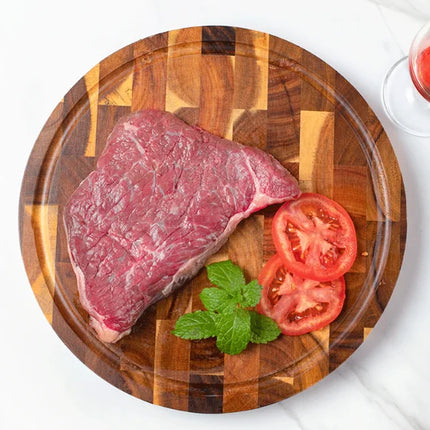 WXCOO Acacia Wood Resin Round Chopping Board Kitchen Board for Steak Snacks Fruit Chopping Food Safe Thickening