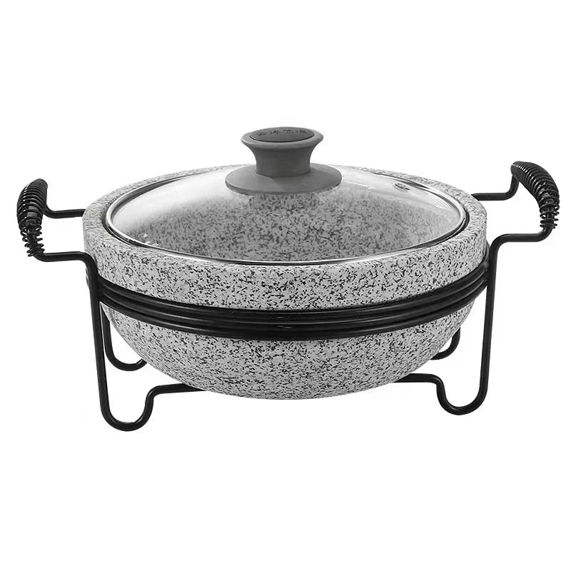 Grande Formato Riscaldamento Diretto Zuppa di Granito Pentola Moor Pietra Sizzling Pentola Calda Cottura Wok Cottura del Riso Cottura Cibo Servire Pentola di Pietra
