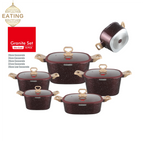 Set di pentole antiaderenti Set di pentole e padelle in granito da 10 pezzi Set di padelle per friggere senza PFOA a induzione Pentole Set da cucina antiaderente pressofuso