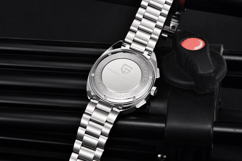 PAGANI DESIGN Orologio da polso al quarzo uomo Retro Panda Cronografo Vetro zaffiro