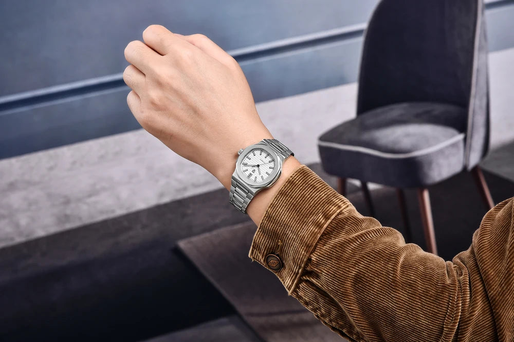 PAGANI DESIGN 2026 Neue Herren Luxus-Automatikuhr, mechanische Armbanduhr aus Edelstahl mit Saphirglas, 40MM Tonneau-Zifferblatt