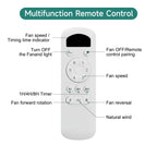 Ventilatore da soffitto Sofucor 52 pollici con telecomando, motore DC, 6 velocità, LED dimmerabile