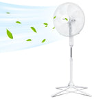 Aigostar Erika – Standventilator, 7 Flügel, 41 cm Durchmesser, 50 W, leiser Ventilator mit 75° Oszillation, 3 Geschwindigkeiten, höhenverstellbar von 108–123 cm, weiß