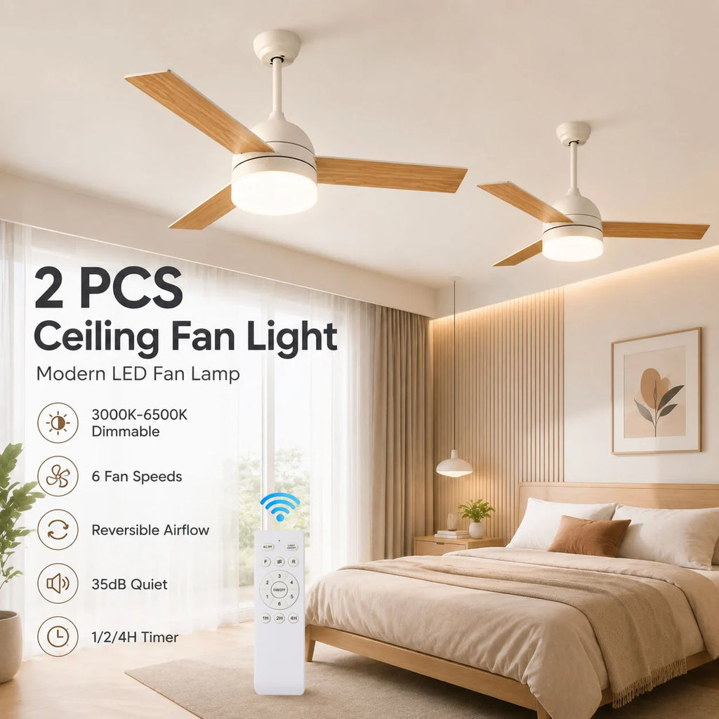 Ventilatore da soffitto a LED 2-in-1 con luce dimmerabile e telecomando