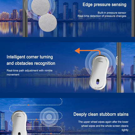 PuRuiKai Automatic Window Cleaning Robot with Dual Spray, 5600Pa Suction, Remote Control and Edge Detection for Home