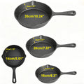 Set di 4 Padelle in Ghisa Antiaderenti, Mini Padelle Portatili per Uova e Omelette, per Friggere, Grigliare, BBQ, Fornelli a Gas e a Induzione, Forno