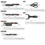 ZENG 7-teiliges professionelles Küchenmesserset mit Sternenmuster, Edelstahl, ergonomischer Griff, mit Schneidebrett, Schere und Geschenkverpackung