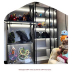 Vetrina Espositiva Personalizzabile con Porta in Vetro Temperato, Luce LED, Grande Capacità, Scomparti Multipli, Telaio in Alluminio, Eco-Friendly