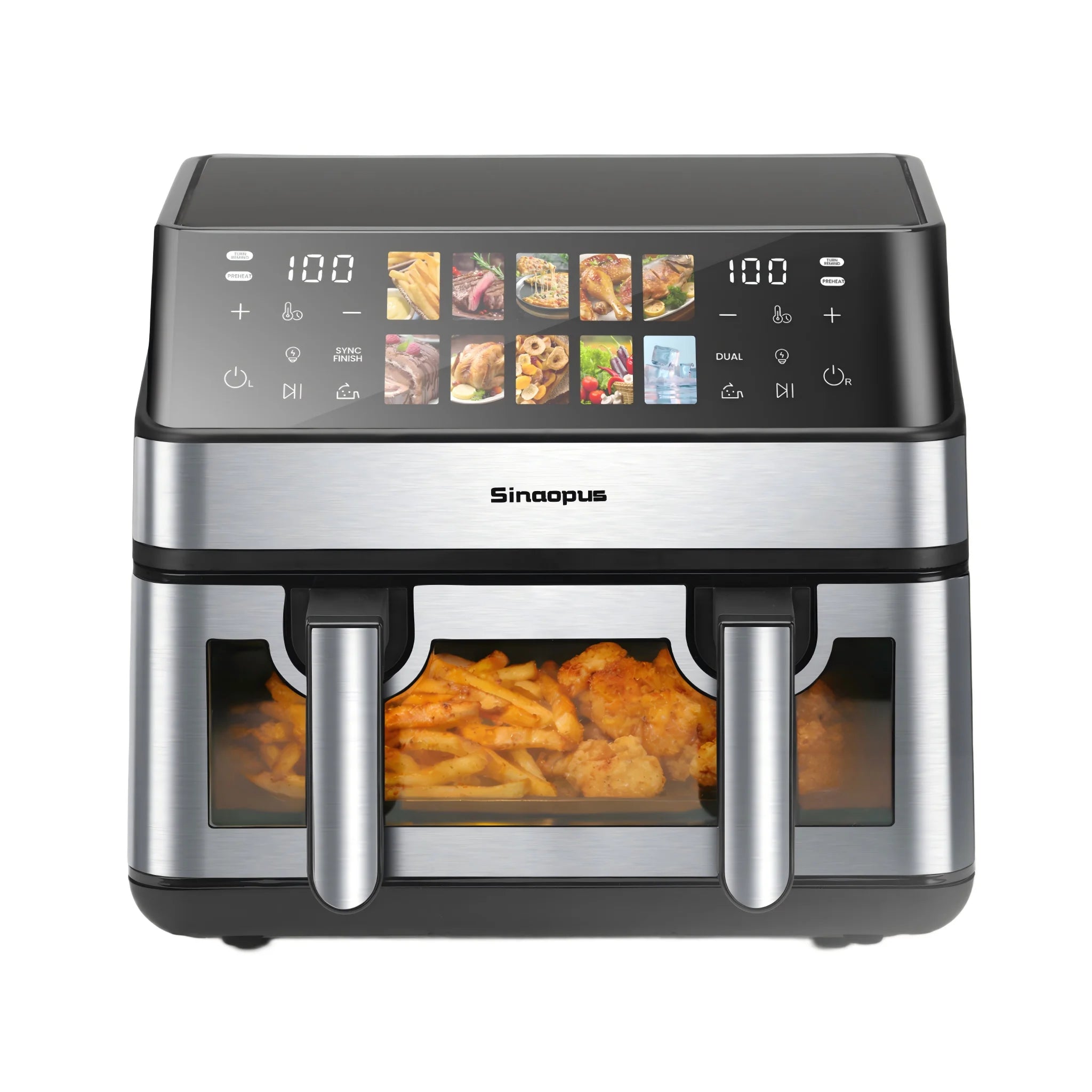 Sinaopus Friggitrice ad aria doppio cestello 8,5 L 2000 W