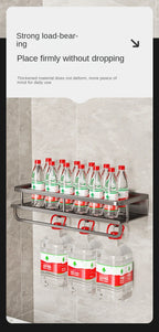 Scaffale di stoccaggio multifunzionale da cucina di lusso leggero, portaspezie a parete, condimento senza fori, portaoggetti da parete in acciaio inossidabile