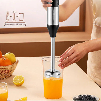 Immersion Blender 4-in-1 in Stainless Steel, Handheld Food Mixer, Vegetable and Meat Chopper, Whisk for Smoothies