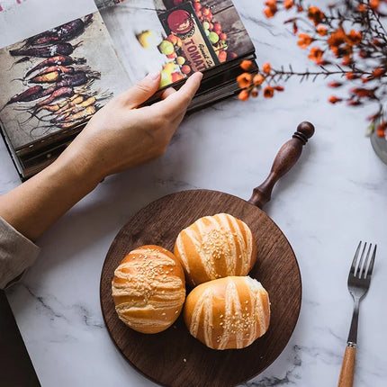 Premium Black Walnut Serving Tray, Handmade Kitchen Cutting Board with Natural Wood Grain, Smooth Polished for Dining Table
