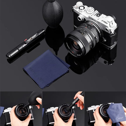 K&F CONCEPT Kit di Pulizia Professionale 3 in 1 per Obiettivi Fotocamera DSLR, Schermi di Telefoni Cellulari, Laptop e Occhiali
