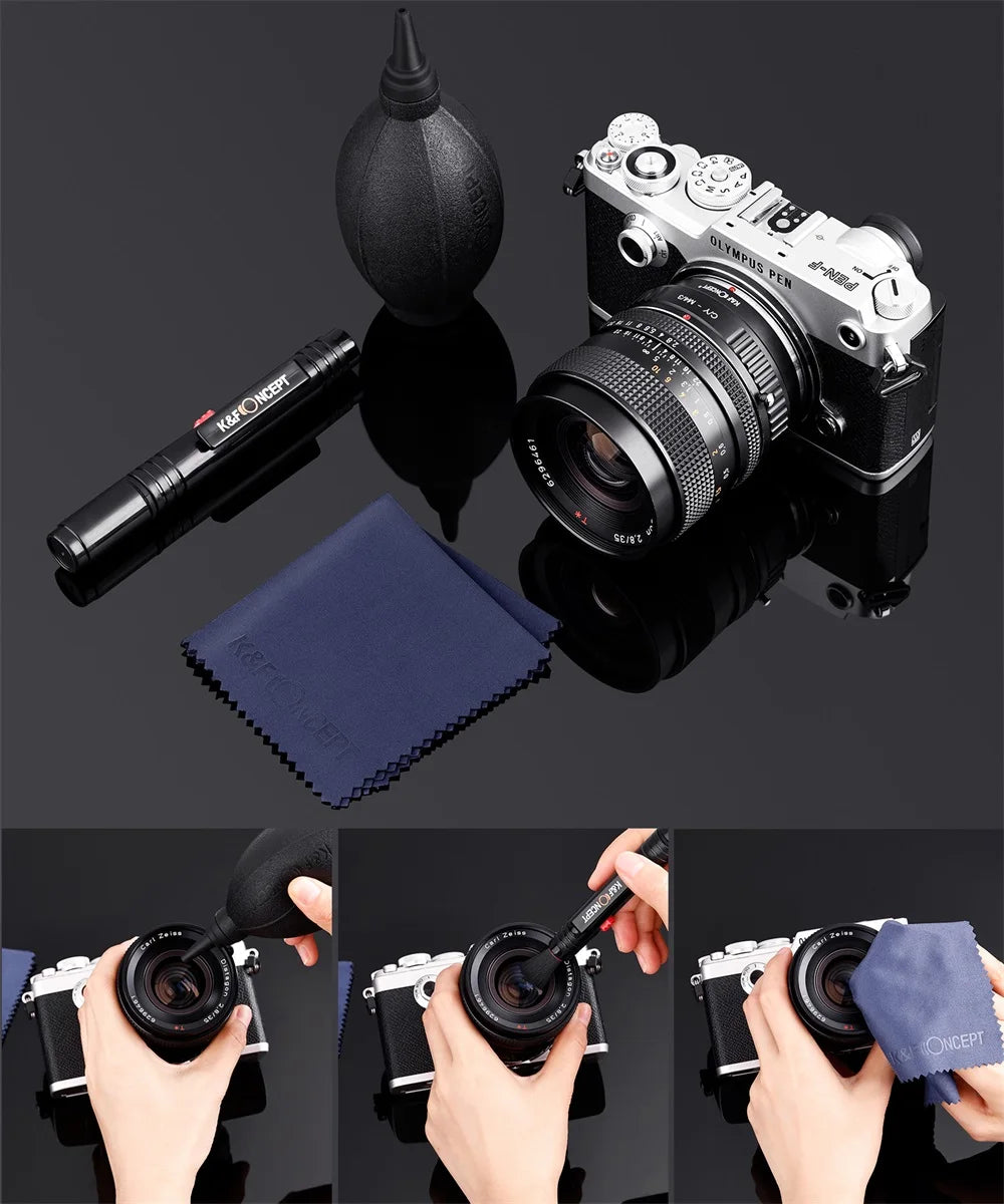 K&F CONCEPT Professionelles 3-in-1 Reinigungsset für DSLR-Kameraobjektive, Handybildschirme, Laptops und Brillen