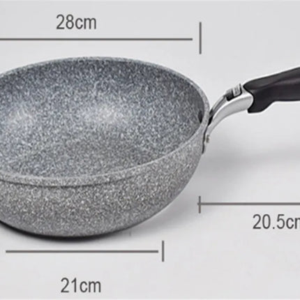 Durable Stone Frying Wok Nonstick Pan Ceramic Pot Induction Fryer Steak Cooking Gas Stove Pan Cookware Kitchen Set Tool