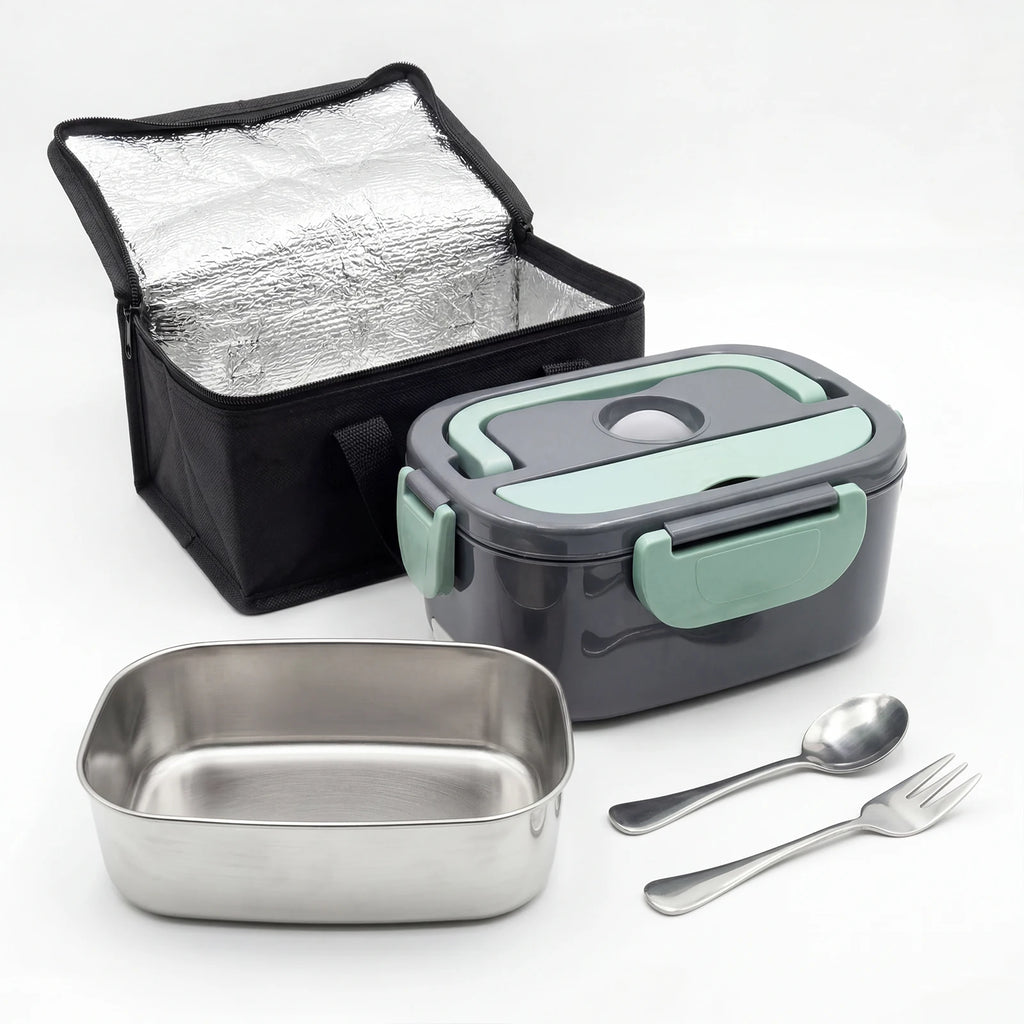 Podofo Scaldavivande Elettrico Portatile 1.5L 60W, Doppia Alimentazione per Casa, Auto, Ufficio, Pendolari, Conducenti, Camionisti