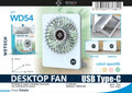WETECH Geräuscharmer USB-Schreibtischventilator, tragbar, wiederaufladbar, 3 Geschwindigkeiten, kleiner persönlicher Ventilator für Outdoor, Camping und Büro