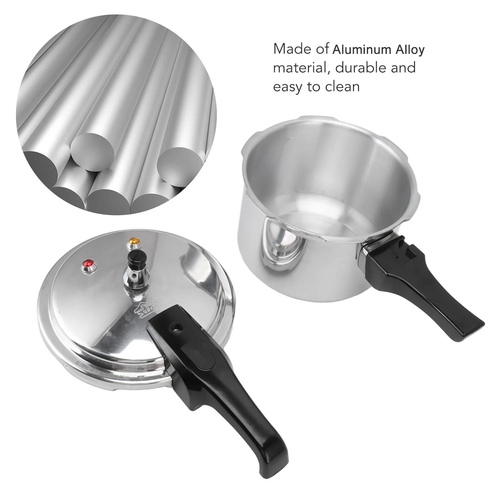 3-Liter-Aluminiumlegierung-Schnellkochtopf, 18 cm Mini-Schnellkochtopf mit 3-Liter-Boden für Gasherd, 3-Liter-Aluminiumlegierung-Schnellkochtopf