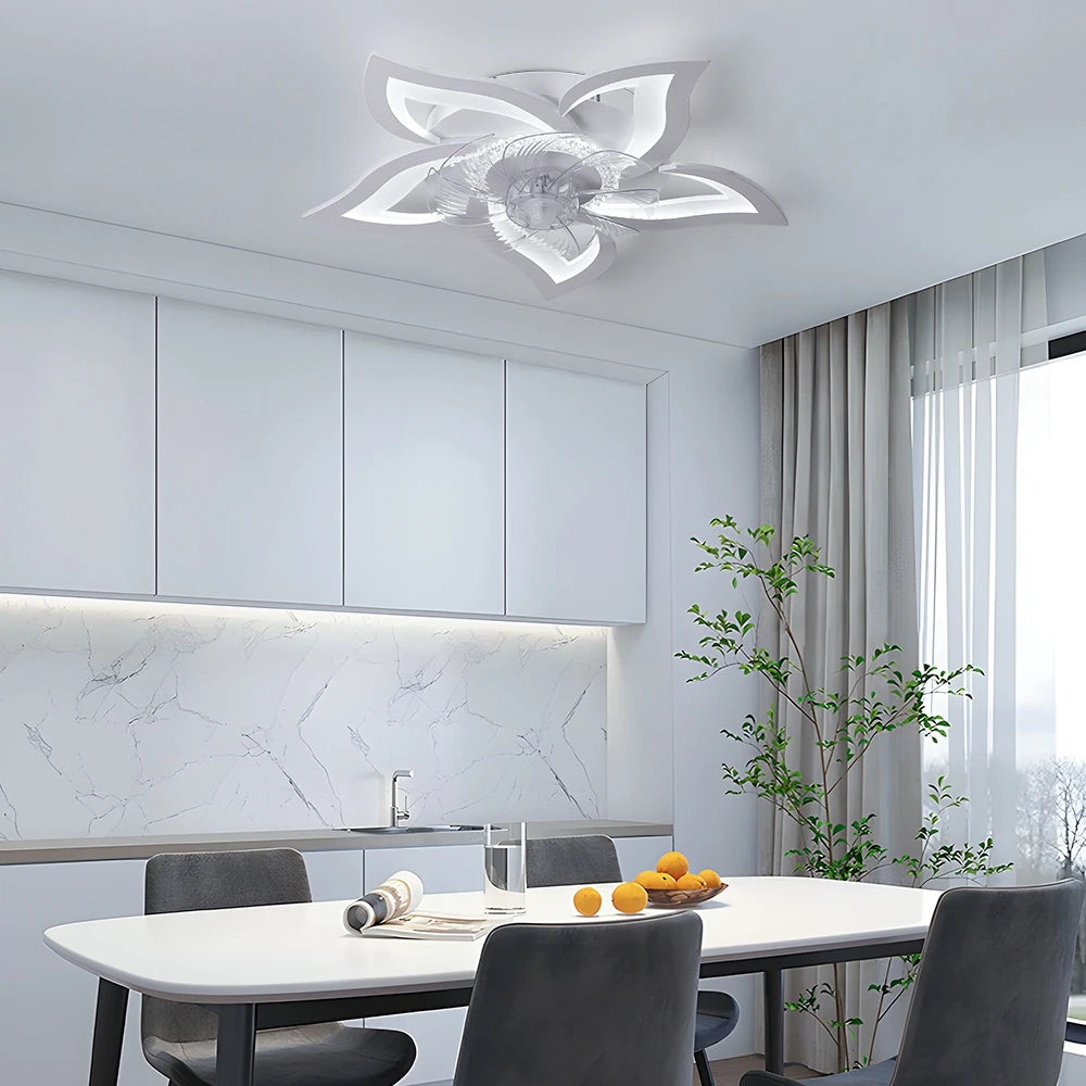 Jelena Ventilatore da soffitto intelligente con luci Telecomando 6 velocità Ventilatore moderno a LED Lampada da cucina Camera da letto Ventilatore domestico