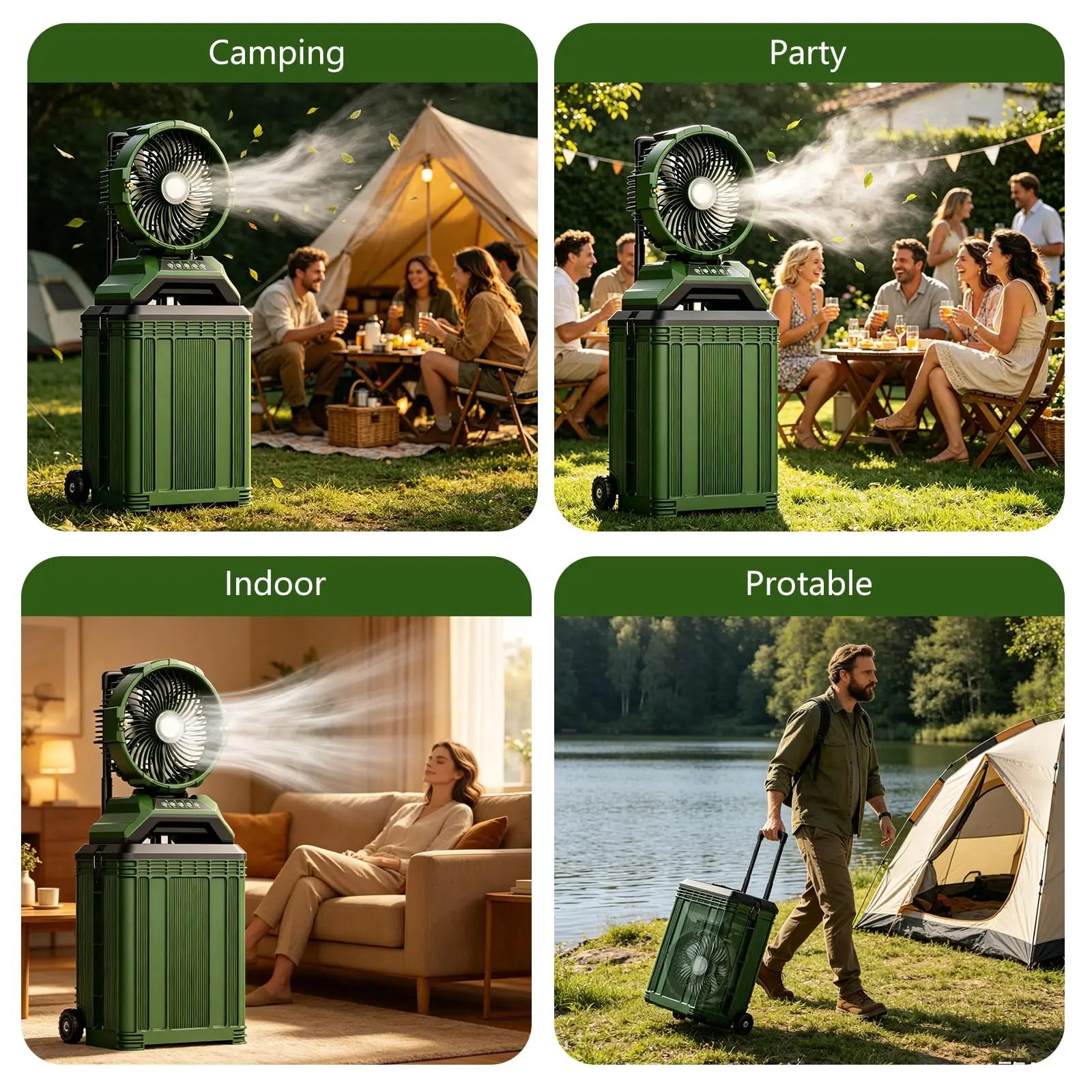 Condizionatore d'aria mobile 3 in 1: raffreddamento, deumidificazione e ventilazione; 2 livelli di velocità del ventilatore; modalità sleep; funzionamento silenzioso a 55 dB